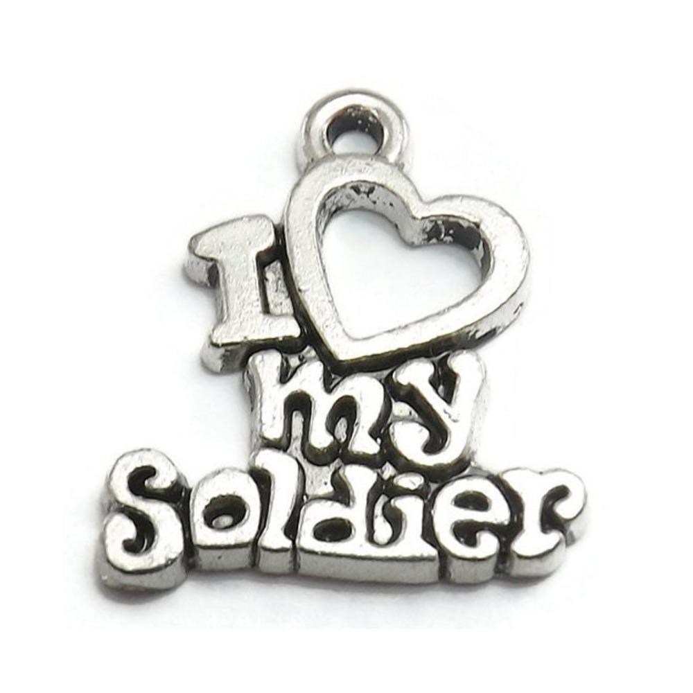 6pcs Love My‎ Soldier Charms silver tone metal